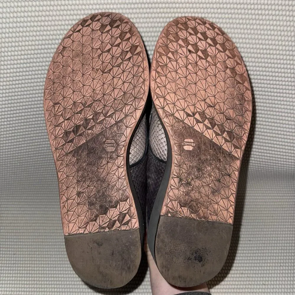 Camper Magna Wedge Snakeskin Embossed Oxford Monk Strap Shoes Size EU 38 US 7.5